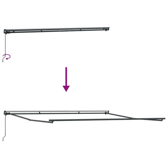 Copertină Manuală Antracit 4,5x3,5 m Metal | Livrare Gratuită