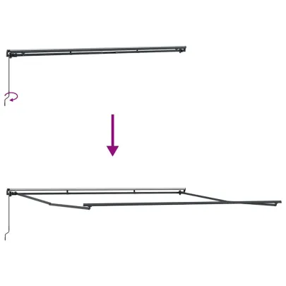 Copertină Manuală Antracit 4,5x3,5 m Metal | Livrare Gratuită