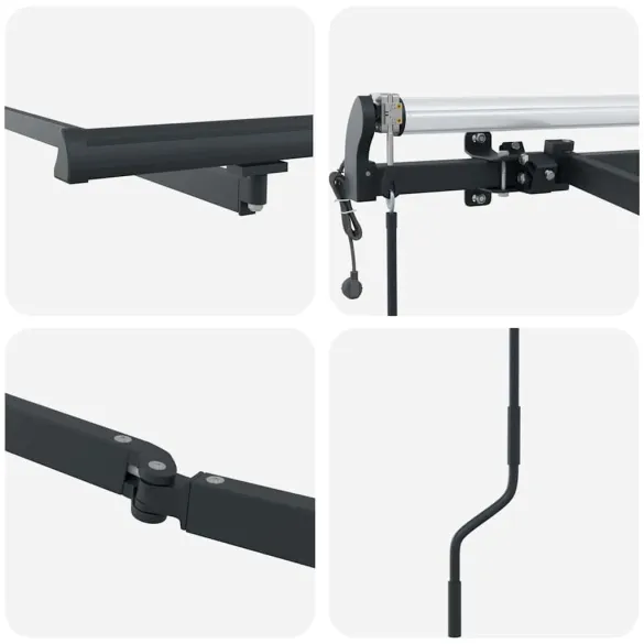 Copertină Manuală Antracit 3,5x2,5m Metal | Livrare Gratuită