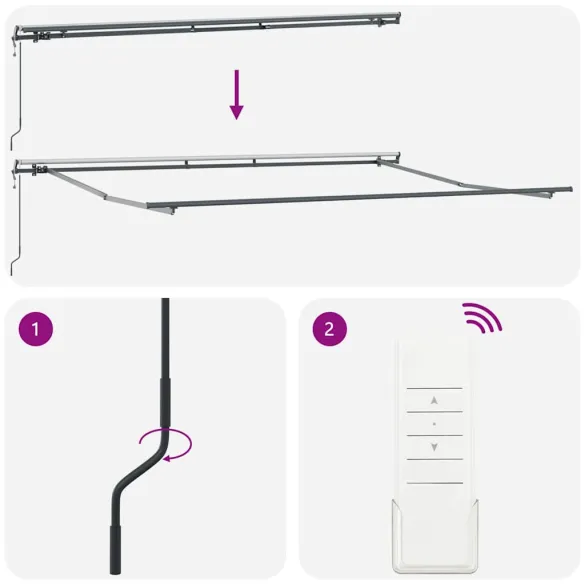 Copertină Manuală Antracit 4x3m Metal | Livrare Gratuită