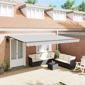 Copertină Manuală Antracit 4,5x3 m Metal | Livrare Gratuită