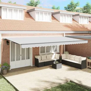 Copertină Manuală Antracit 6x3m Metal - Livrare Gratuită