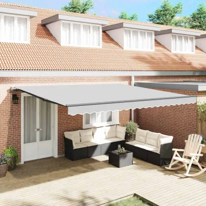 Copertină Manuală Antracit 4,5x3,5m Metal | Livrare Gratuită