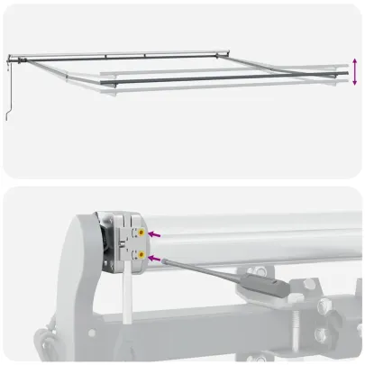 Copertină Manuală Antracit 4,5x3,5m Metal | Livrare Gratuită