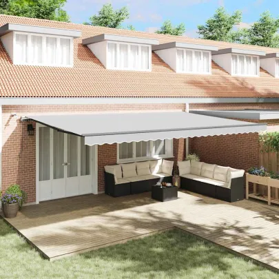 Copertină Manuală Antracit 6x3,5m Metal | Livrare Gratuită