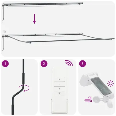 Copertină Manuală Antracit 6x3,5m Metal | Livrare Gratuită