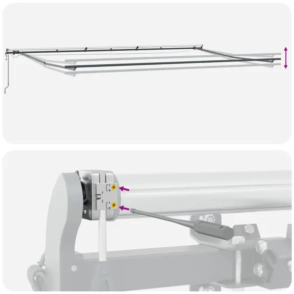 Copertină Manuală Antracit 6x3,5m Metal | Livrare Gratuită