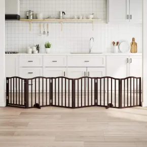 Poartă Câini Pliabilă Lemn - 300 cm cu Ușă | Livrare Gratuită