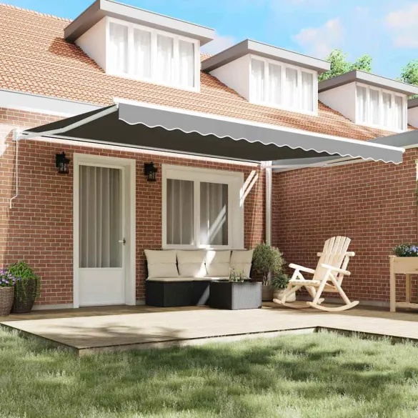 Copertină Manuală Albă 4,5x3m Metal | Livrare Gratuită