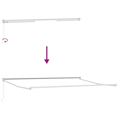 Copertină Manuală Albă 4,5x3m Metal | Livrare Gratuită