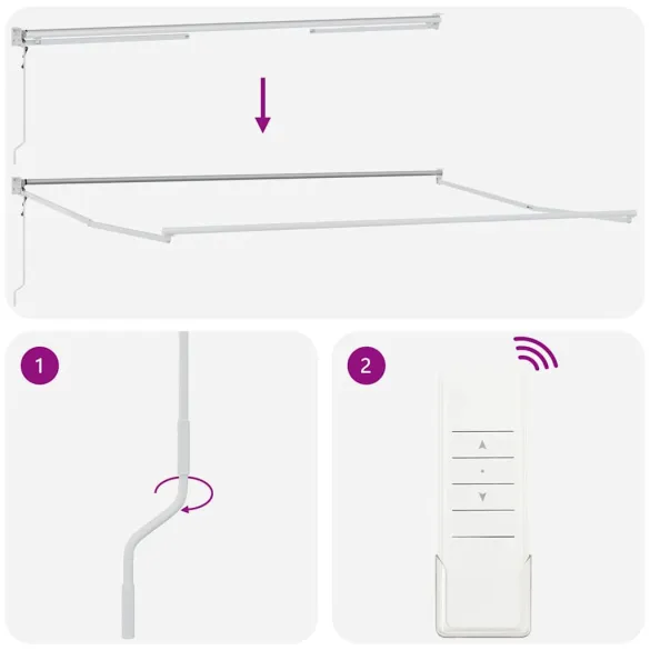 Copertină Manuală Albă 5x3m Metal | Livrare Gratuită