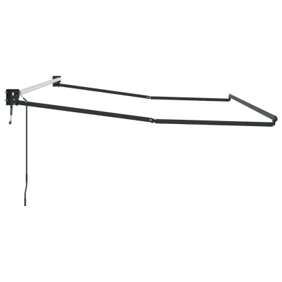 Copertină Manuală Antracit 3,5x2,5 m Metal | Livrare Gratuită