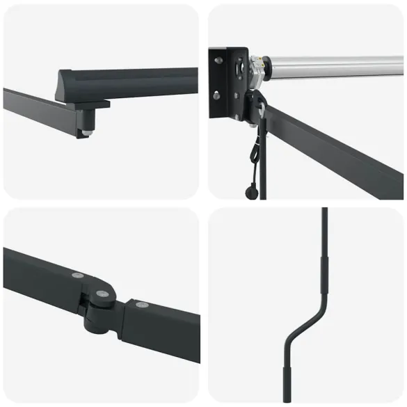 Copertină Manuală Antracit 3,5x2,5 m Metal | Livrare Gratuită