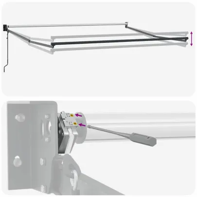 Copertină Manuală Antracit 3,5x2,5 m Metal | Livrare Gratuită