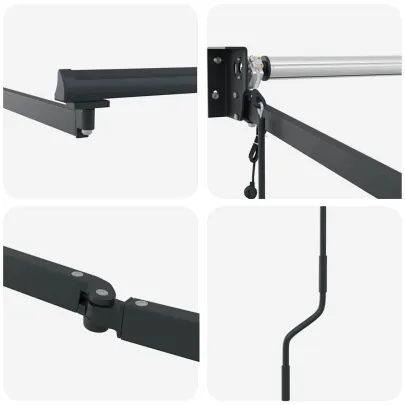 Copertină Manuală Antracit 4,5x3m Metal | Livrare Gratuită