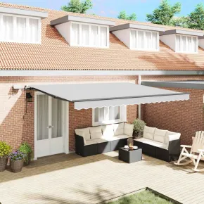 Copertină Manuală Antracit Metal 4.5x2.5m | Livrare Gratuită