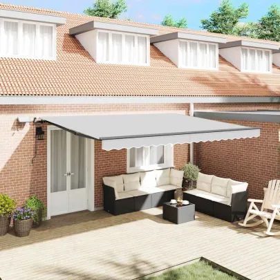 Copertină Manuală Antracit Metal 4.5x2.5m | Livrare Gratuită