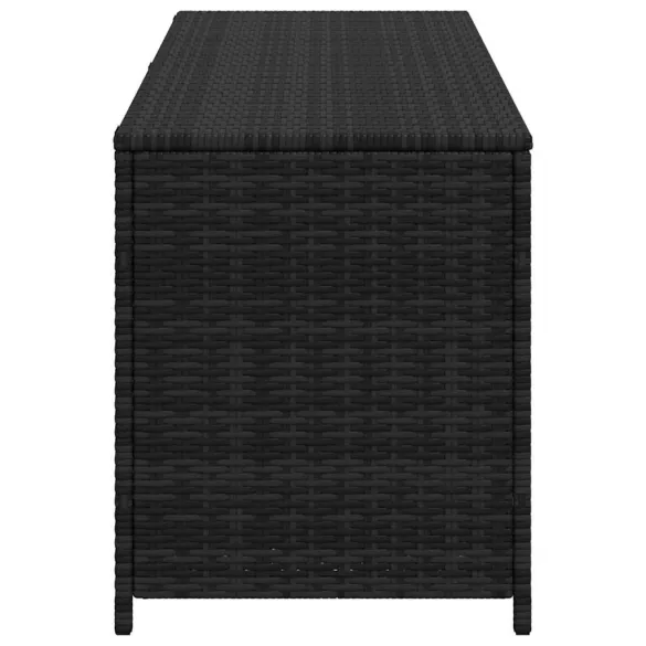 Ladă de depozitare grădină poliratan negru - Bancă multifuncțională