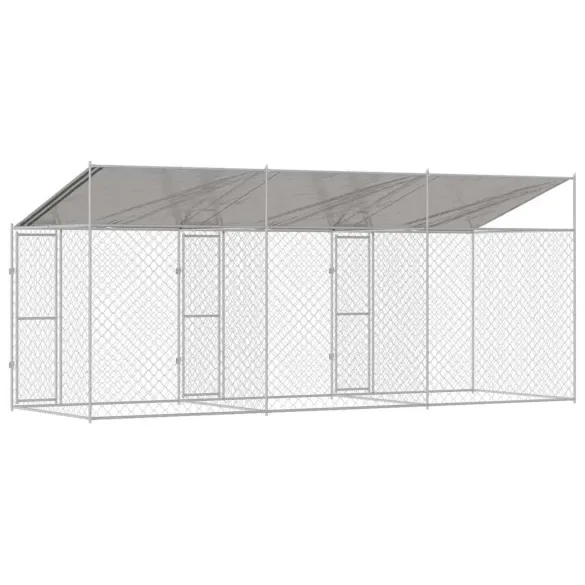 Cușcă Câini Exterior 6x2m Oțel Galvanizat | Livrare Gratuită