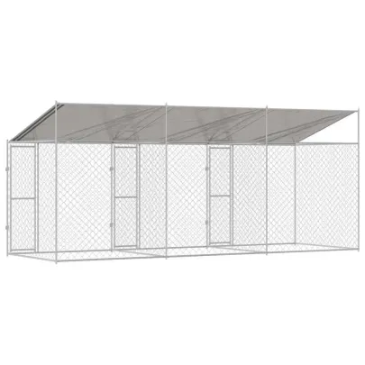 Cușcă Câini Exterior 6x2m Oțel Galvanizat | Livrare Gratuită
