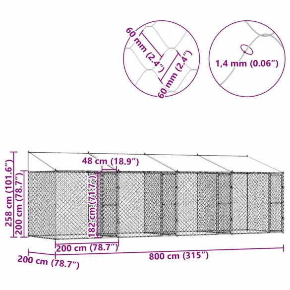 Cușcă Exterior Câini Mare Oțel Galvanizat | Livrare Gratuită