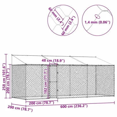 Cușcă Câine Mare Exterior Oțel Galvanizat | Livrare Gratuită