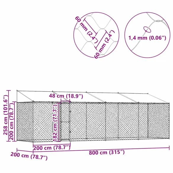 Cușcă Câine Mare Exterior Oțel Galvanizat | Livrare Gratuită