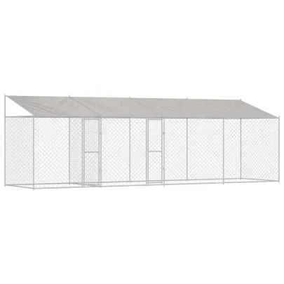 Cușcă Câini Exterior Oțel Galvanizat - Livrare Gratuită