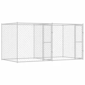 Cușcă Câini Exterior 400x200x200cm Oțel Galvanizat | Livrare Gratuită 2