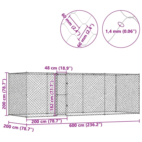 Cușcă Câini Mare Exterior Oțel Galvanizat | Livrare Gratuită