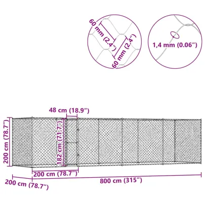 Cușcă Câini Mare Oțel Galvanizat pentru Exterior