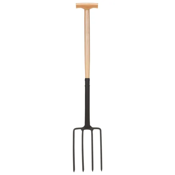 Furcă Grădină cu Mâner T - Oțel și Lemn | Comandă Acum