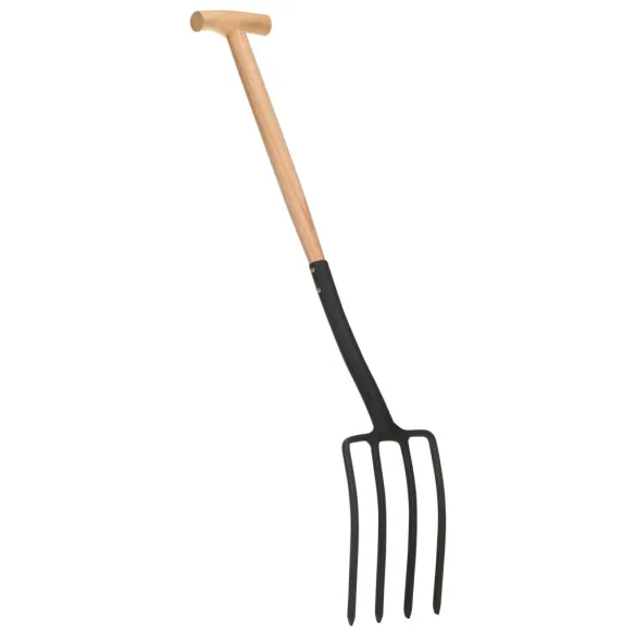 Furcă Grădină cu Mâner T - Oțel și Lemn | Comandă Acum