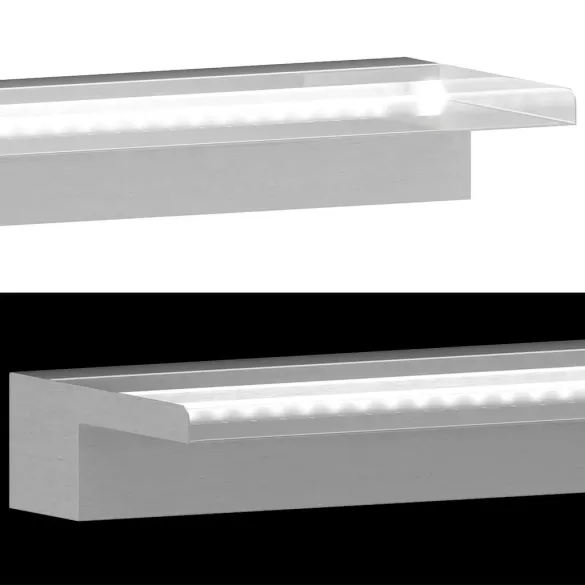 Fântână Cascadă Piscină LED 110cm Oțel Inoxidabil