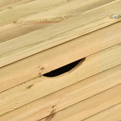 Banchetă Grădină cu Umbrar și 3 Sertare - Lemn Masiv de Pin
