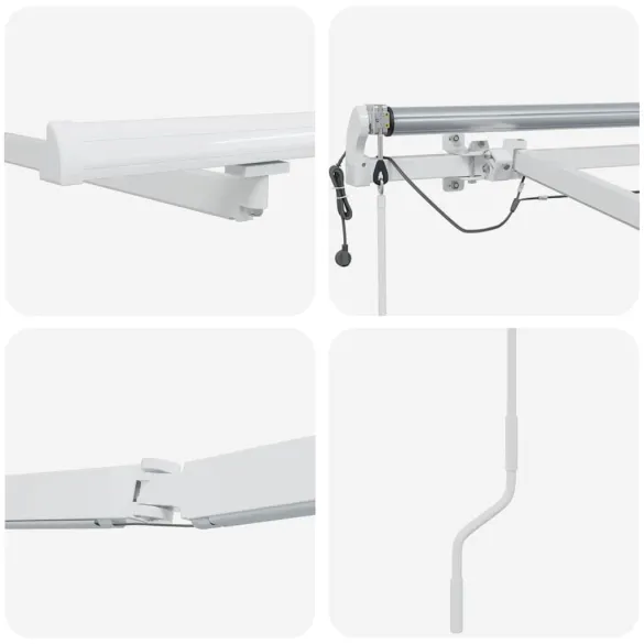 Copertină Manuală Albă Metal 4x3m - Livrare Gratuită