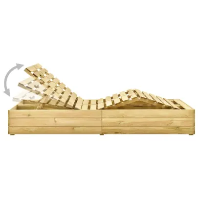 Șezlong Dublu Grădină - Lemn Pin Verde Rezistent