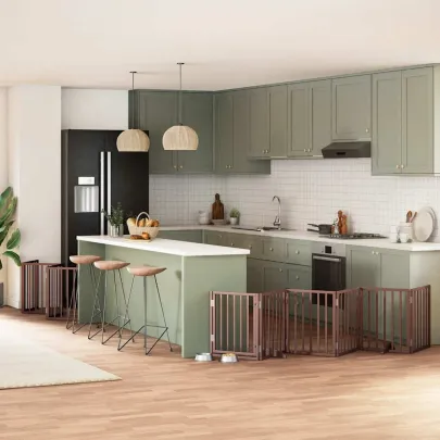 Poartă Câini Pliabilă Lemn Plop 600 cm - Livrare Gratuită