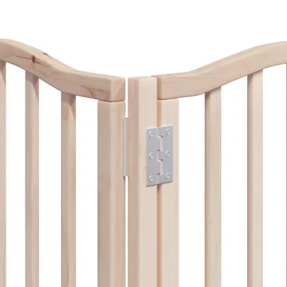 Poartă Pliabilă pentru Câini - 450 cm - Lemn Natural