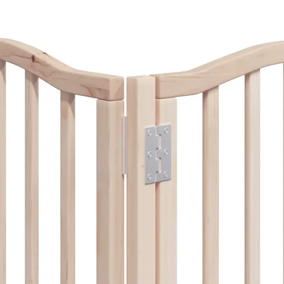 Poartă Pliabilă Câini Lemn Plop - 750 cm cu Ușă