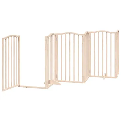 Poartă Pliabilă pentru Câini - 9 Panouri - 450 cm - Lemn de Plop