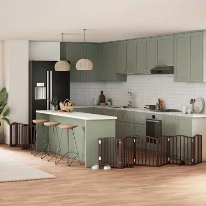 Poartă Câini Pliabilă Lemn Plop 600 cm - Livrare Gratuită