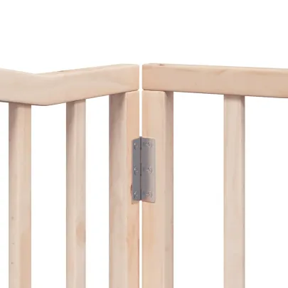 Poartă Câini Pliabilă Lemn Plop - 12 Panouri cu Ușă - 960 cm