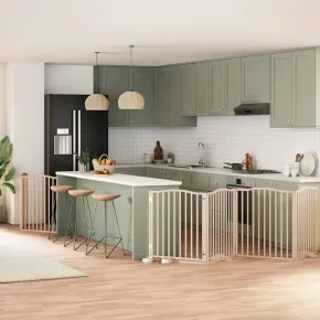 Poartă Câini Pliabilă Lemn Plop - 480 cm - Livrare Gratuită