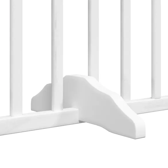 Poartă Câini Pliabilă cu Ușă - 6 Panouri - Alb - 480 cm