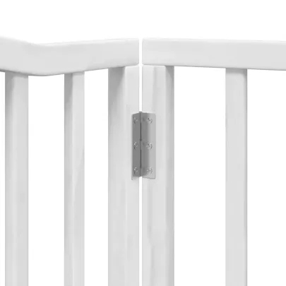 Poartă Câini Pliabilă Lemn Plop - 640 cm, Alb | Comandă Acum