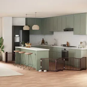 Poartă Câini Pliabilă Lemn Plop 640 cm - Comandă cu Livrare Gratuită