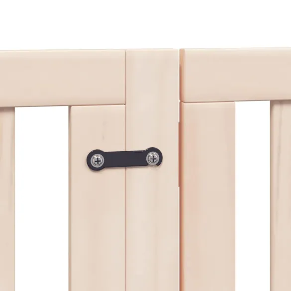 Poartă Câini Pliabilă cu Ușă - 9 Panouri - 450 cm - Lemn