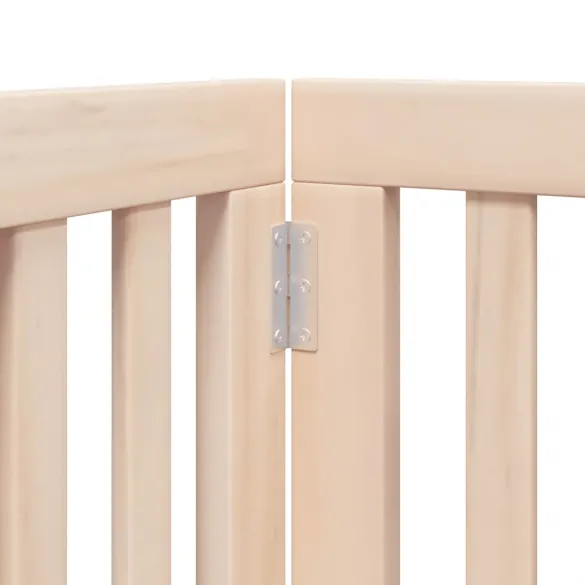 Poartă Câini Pliabilă cu Ușă - 9 Panouri - 450 cm - Lemn