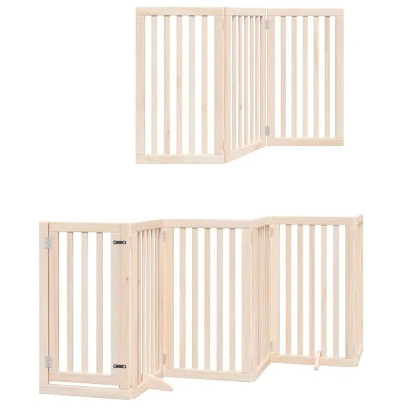 Poartă Pliabilă pentru Câini - 12 Panouri - 600 cm - Lemn de Plop